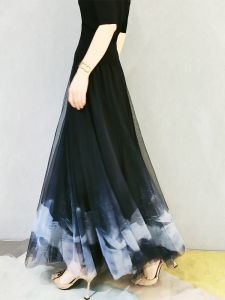 กระโปรงทรงเอเอวสูงพิมพ์ลายแฟชั่น กระโปรงยาวคลุมเข่าไซส์ใหญ่ กระโปรงทรงเอเอวสูง กระโปรงยาวคลุมเข่า กระโปรงยาวคลุมเข่า