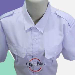 Baju Seragam Putih Kemeja PDH/PNS/PASKIBRA Lengan Pendek Kain Oxford
