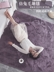 พรมขนสัตว์ปลอมแบบอ่อนนุ่มสำหรับห้องนอนพื้นขนาดใหญ่ พรมสำหรับโต๊ะกาแฟ พรมพื้นขนาดใหญ่สำหรับเตียง วัสดุโพลีเอสเตอร์ ชุบยาง