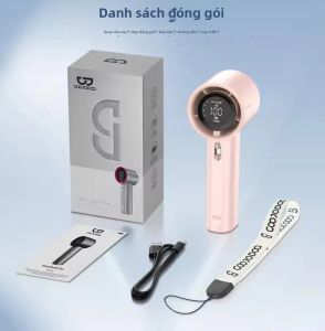 Quạt Turbo Cầm Tay USB Có Thể Sạc Lại 100 Cấp Độ Mạnh Mẽ Gió Tốc Độ Cao Màn Hình Kỹ Thuật Số Di Động Để Đi Lại Sử Dụng Ngoài Trời