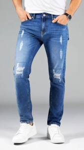 Denim jeans full pants  for Mens slim fit zip fly