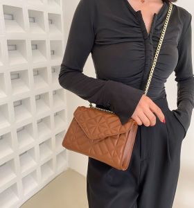 Style By Women Fashion Elegant Classy Vintage Retro Chain Premium PU Leather Outing Sling Bag Shoulder Bag Crossbody Handbag Pouch Clutch Travel Beg Wanita - 9729