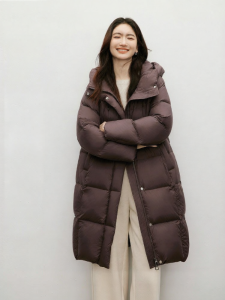 HOPESHOW | Winter New Womens Goose Down Parka With Hood and Double Zipper Long