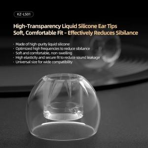 KZ | Đầu Tai Nghe Silicon Mềm Trong Suốt Cao Cấp KZ-LS01 Cách Âm Dùng Được Cho Nhiều Loại Tai Nghe IEM Kích Thước S/M/L Dành Cho Nghe Nhạc & Chơi Game