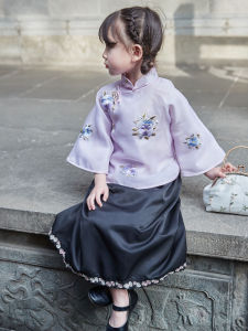 Childrens Cheongsam Womens Spring & Fall Summer Chinese Style National Style Republic of China Dress Girl Summer Tops Model Skirt