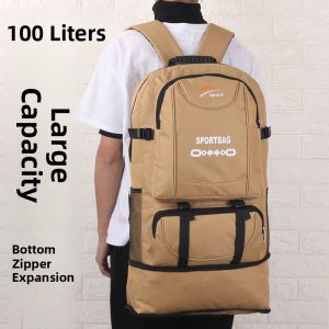 Large Capacity 100L Outdoor Sports Climbing Bag Mens Travel Backpack Double Shoulder Bag Farmer Work Site Luggage Backpack