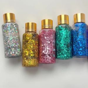 VERONNI | 2Pcs Face & Body Glitter Makeup Set with Applicator Brush Sparkle Sequins For Festival Party Eye Shadow Nail Art Decoration