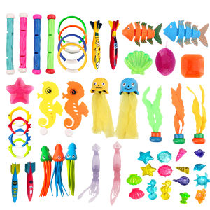 Swimming Pool Diving Toys Summer Childrens Underwater Snorkeling Swimming Pool Toys Sinking Torpedo Diving Ring Set