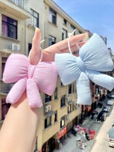 Korean Style Butterfly Knot Car Keychain Cute Girl Heart Backpack Accessory High-End Feeling Doll Hanging Ornament for Children