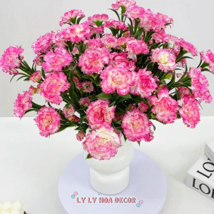 Cụm Cẩm Chướng 7 Nhánh Ngắn (Hoa Phăng) Trang Trí Nhà Cửa Hàng Sự Kiện. Hoa Lụa Decor