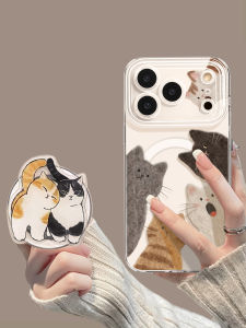 YOUSIDUN | Camera Design Cute Cat Pattern Magnetic Standable Phone Case for iPhone 17promax
