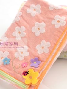 Class a No Fluorescent Soft Pure Cotton No Twist Thread Cute 3D Flower Absorbent Bath Towel for Ladies And Children
