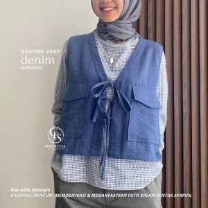 Rompi Linen / Rompi Wanita / Austine Vest by Fefastyle