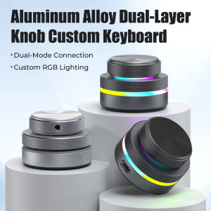 Dual-Layer Knob Wireless Custom Keyboard RGB Custom Control Volume Knob Multimedia Office Craphic Video Audio Editing Artwork