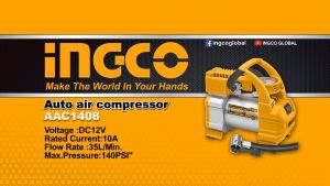 Mini Air Compressor DC INGCO AAC1408 Pompa Angin Kompresor Ban Mobil Inflator