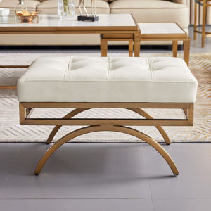 Luxurious Modern Leather Shoe Bench Entrance Hall Sofa Bench Makeup Bench Stainless Steel Metal Frame Adult Quality Luxury