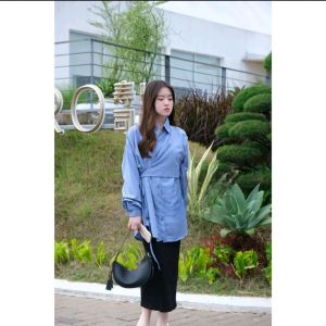 [Malaa Boutique] Zoya Wrap Shirt | kemeja Wanita | Katun Import | Korean Look Style | Elegan | Simple