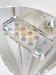 Giá Đỡ Trưng Bày Móng Tay Giả Từ Tính Bằng acrylic Màu Vàng / Bạc Tiện Dụng