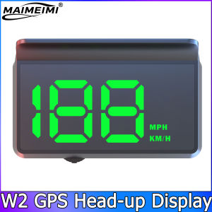 RYSJM | W2 GPS HUD Head Up Display Universal Car Supplies Speedometer KM/H MPH Type-c USB Cable Dual Data Plug and Play Intelligent Disp