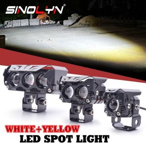Sinolyn LED Combo สปอตไลท์ ให้รถยนต์/รถจักร/รถบรรทุก Retrofit ขับรถเลน์เสริมแสงสีขาวสีเหลืองกันน้ำสมัยใหม่