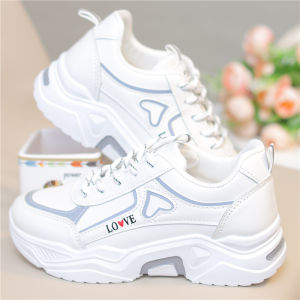 รองเท้ากีฬาผู้หญิง MEEYWUIL สำหรับเด็กวัย 10-15 ปี รองเท้าเดินแบบสวมผ้าตาข่ายระบายอากาศได้ดี สไตล์พ่อ ทรงหัวมน ยางกันลื่น