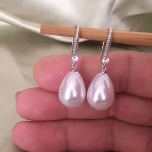 Bông Tai Bạc S925 Đính Đá Zircon Phong Cách Hàn Quốc BTBACPEARLBAUDUC26