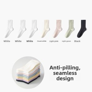 miiow | White Mid-Calf Catwoman Socks For Women No-Show Anti-Bacterial Anti-Ball Cotton Nylon Spandex Blend Comfortable Breathable Socks