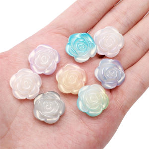 19mm Acrylic Two-color Gradient Rose Beads For Handmade Bracelet Necklace Earring Keychain DIY Craft Jewelry Making
