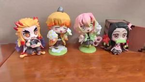 1-12pcs Anime Demon Slayer Blind Box Tanjiro Kamado Nezuko Cartoon Figure PVC Model Ornament Child Christmas Halloween Gift