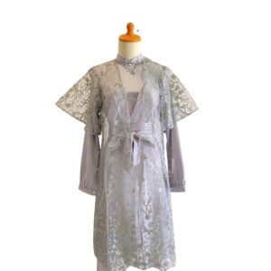 Gamis Wanita 2025 Kekinian Terbaru Hijab Jumbo brukat Terbaru 2025 Midi Dress Baju Baru Muslim Long Dress Jumbo Modern Mewah Kondangan Pesta Elegan Outer Pisah Tile Mutiara Real Pict