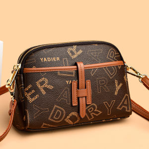 กระเป๋าสะพายข้างหนังแท้สำหรับผู้หญิง กระเป๋าสะพายไหล่แบบลำลอง กระเป๋าสะพายข้างลายพิมพ์ กระเป๋าสะพายข้างแบบลำลองสำหรับคุณแม่วัยกลางคน