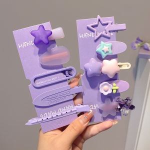 Elegant Purple Star Hair Clip Womens Forehead Bangs BB Clip Simple Hair Card 2025 New Duckbill Hair Clip Headwear