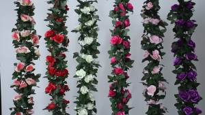 Artificial Rose Vine Flowers Wall Brial Wedding Wreath Festival Silk Rattan Fake Plants Leaf Garland Arch Home Room Decora Gifts