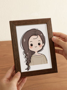 6-Inch Photo Printing And Framing Real Wood Desktop Display Childrens Artwork Decoration High-End Sensation Wall Hanging