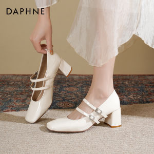 Daphne | Shallow Opening Square Toe Block Heel Straps Women Shoes