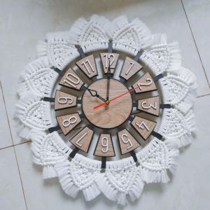 [Freeship Max] - HÀNG MỚI VỀ - Đồng hồ macrame treo tường trang trí nhà cửa phong cách Boho    - Góc Nhà Gỗ