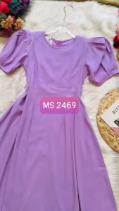 MyDu Shop | Đầm Xếp Ly MS 2469 – Tay Ngắn Dún Chất Thun Lạnh Gân Co Giãn Tôn Dáng