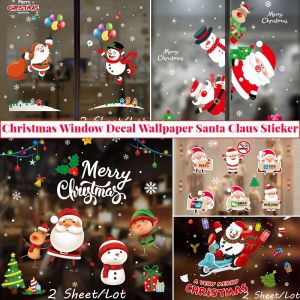 Christmas Window Stickers Christmas Wall Sticker Kids Room Wall Decals Merry Christmas Decorations