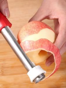 Stainless Steel Fruit Corer  Pear Core Remover Two-In-One Retractable Fruit Peeler Kitchen Tool Compact Size