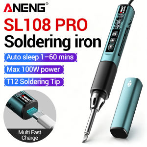 ANENG | ANENG SL108 PRO T12 Soldering Iron OLED 100W Type‑C 100‑450℃ Auto Sleep Portable Precision Welding Tool Electronics DIY Repair