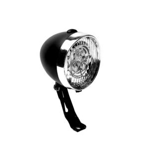 GUOMUZI | ⚑Vintage Bicycle Front Light 3 LED Bike Headlight Flashlight Retro Design Cycling Head Lamp For Night Riding Black Silver