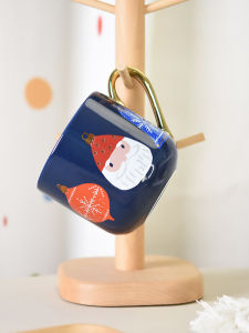 Piaji Santa Claus Creative Nordic Style Ceramic Cup Large Capacity Mug Coffee Cup Holiday Atmosphere Gift