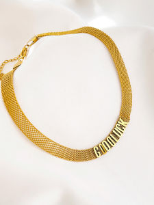 Elegant Short Letter Necklace for Women Titanium Steel Sweater Chain Fashionable Minimalist Design Autumn Winter Jewelry