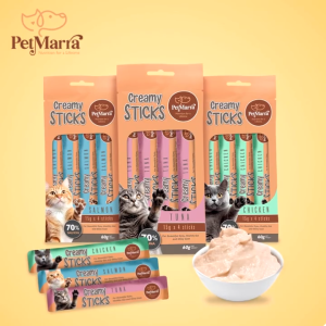 PetMarra Creamy Sticks Cat Treats Salmon Flavor 60g cats kitten snacks pets foods treat stick pet food all ages