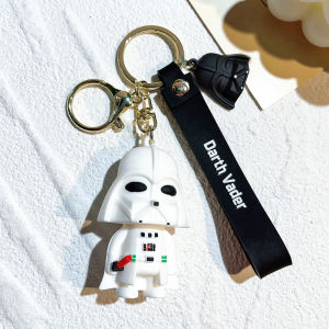 Disney Star War Keychains Darth Vader Pendant Car Key Chain Black White Cartoon Keyring Phone Bag Ornament Jewelry Gifts