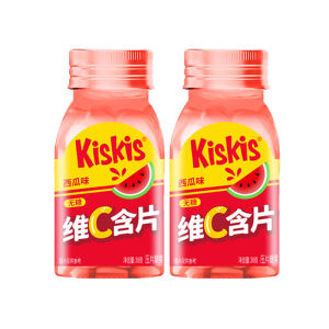 KisKis Net Red Vitamin C Lozenges Sugar Free Mint Fruit Flavor Plum Kiss Candy Small Snacks Transparent Bottle Packaging