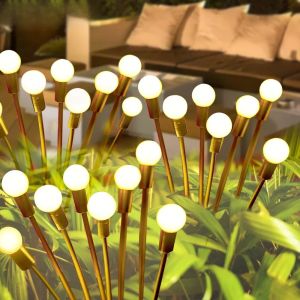 Firefly Garden Solar Lights: 8LED, 10LED, 40LED Outdoor Waterproof RGB Warm White Swaying Decorative Lamps