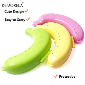 KEMORELA 1PC Banana Trip Outdoor Travel Storage Box Cute Banana Case Protector Container Trip Outdoor Lunch Fruit Storage Box