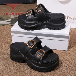 Tefansy Sandal Wanita Modern Wedge Karet Jelly Outdoor Yang Modis Nyaman Lembut Tahan lama dan Tidak