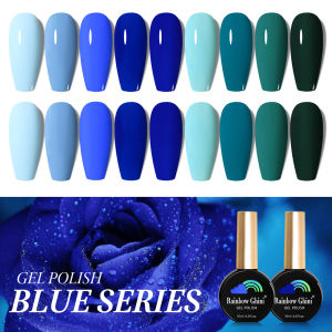 Rainbow Ghini UV LED 15ml Dark Green Sky Blue Gel Nail Polish Semi Permanent Nail Art Manicure Soak Off Gel Nail Varnishes